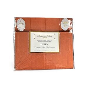 American Sheets 2000 Egyptian Cotton Queen Set in rustic orange new